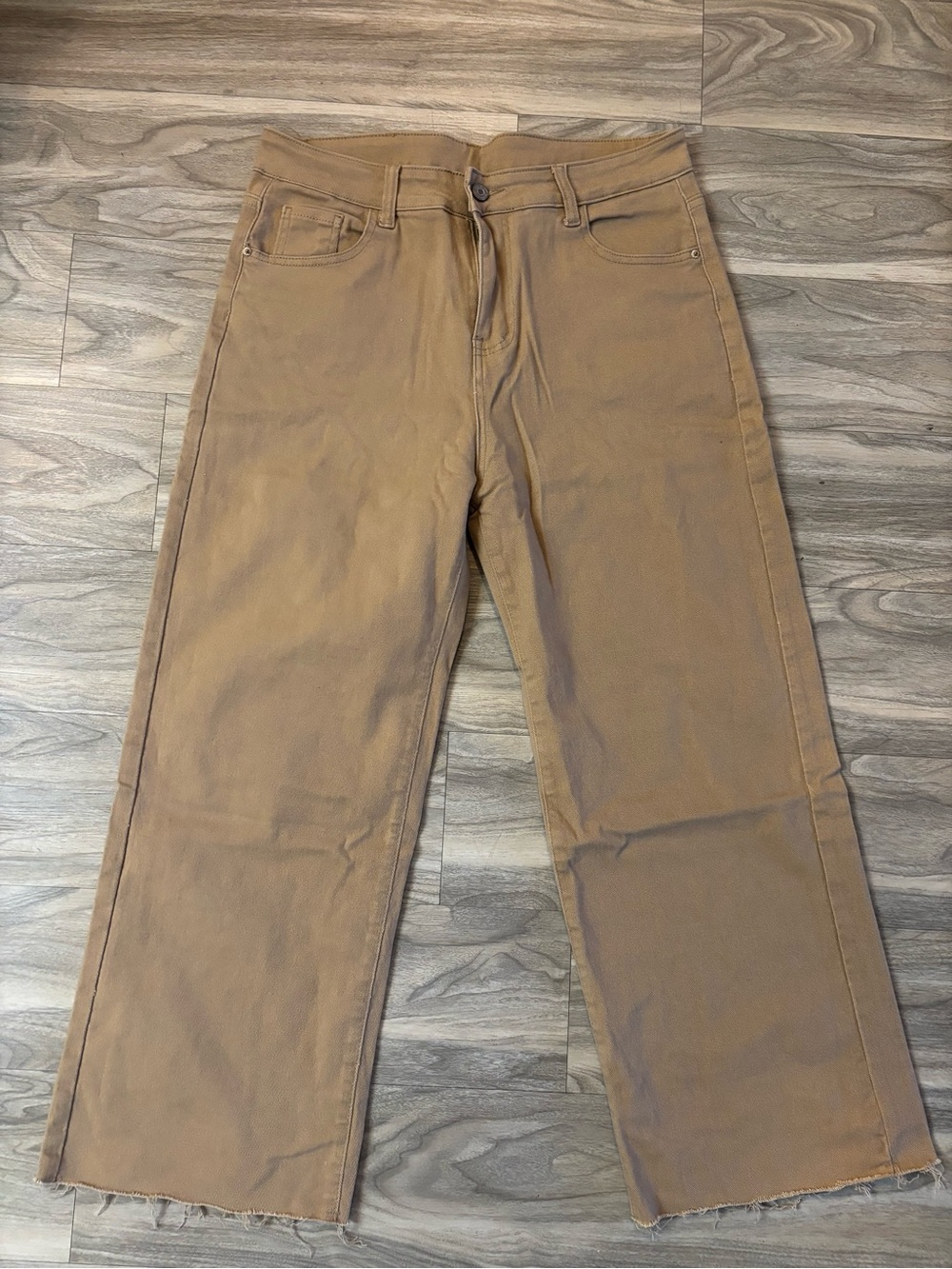 High-Rise Wide Leg Pants in Cognac